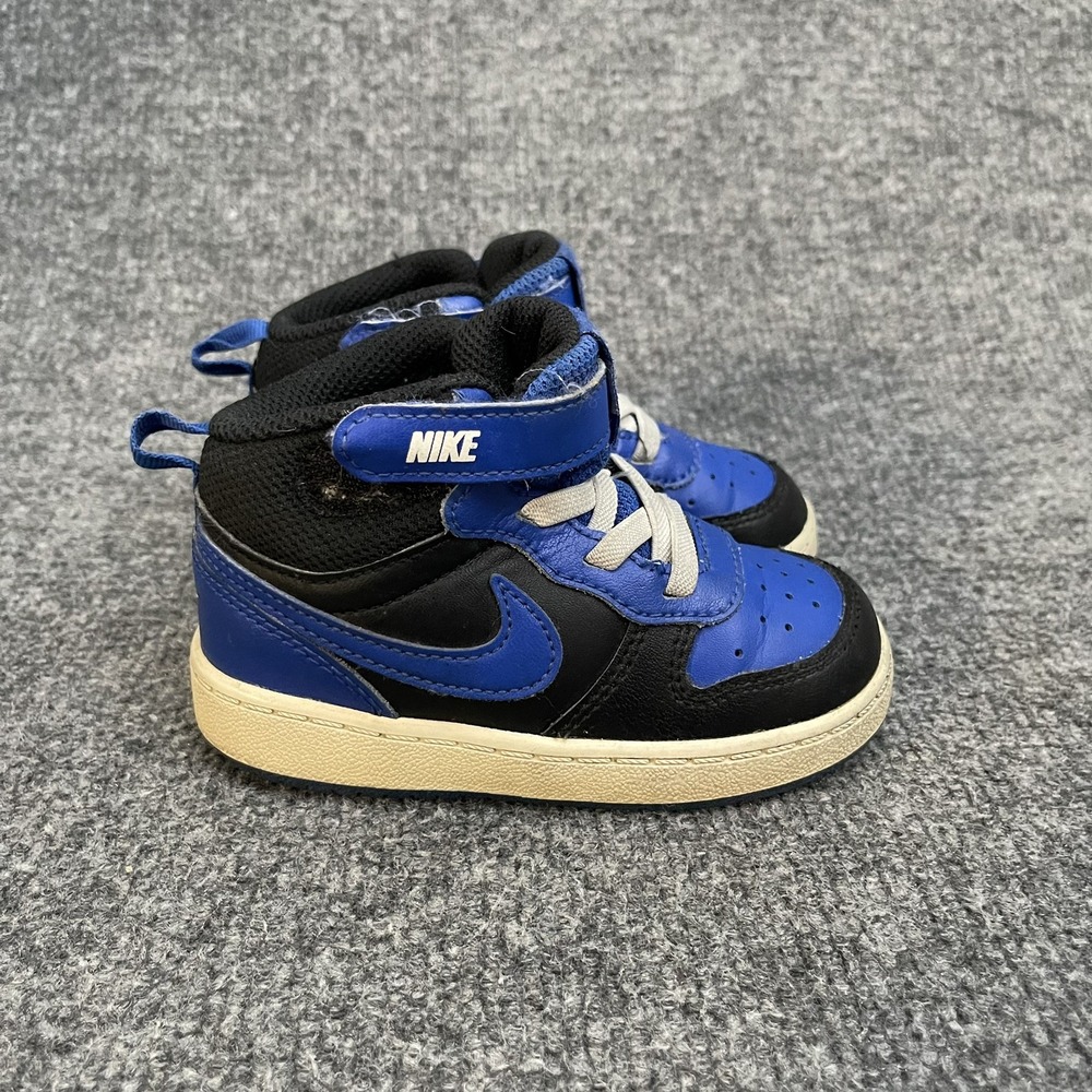 Nike Court Borough Mid 2 Toddler Sz 7 C Shoes Black Royal Blue DM8874-001